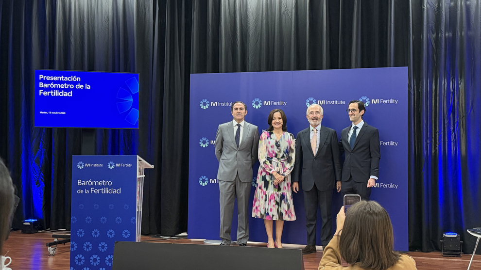 Javier Sánchez-Prieto, Vanessa Vergara, Antonio Pellicer y Nicolás Naranjo en la presentación del Barómetro IVI de la Fertilidad
