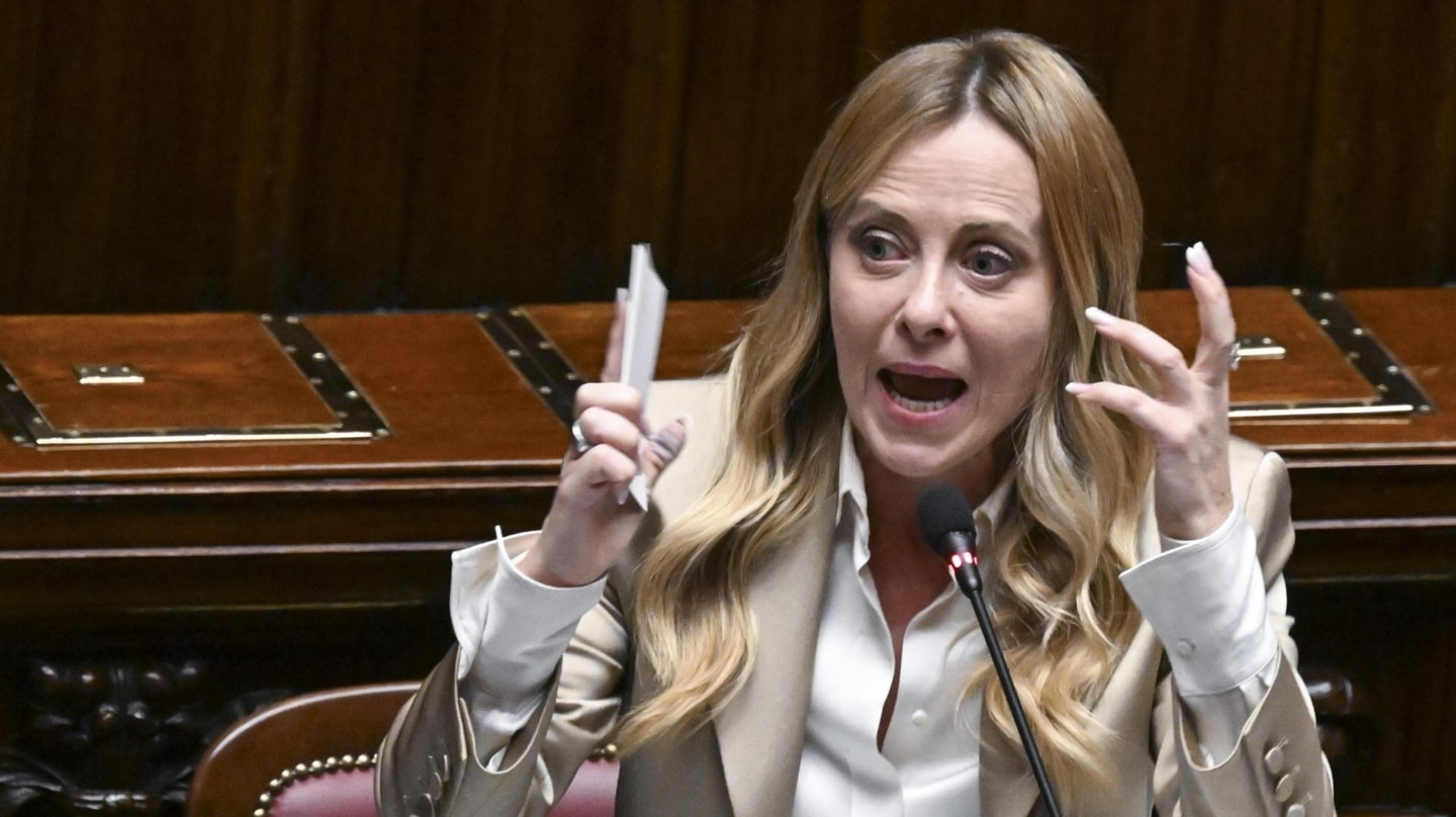 La primera ministra italiana, Giorgia Meloni, en la Cámara de Diputados, en Roma.