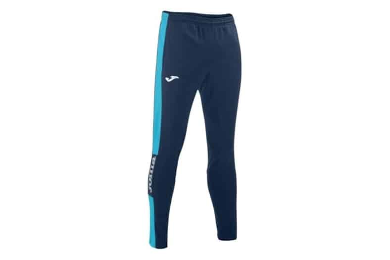 Pantalón largo deportivo Joma Championship IV negro con detalles rojos y cremallera en los bajos, para hombre