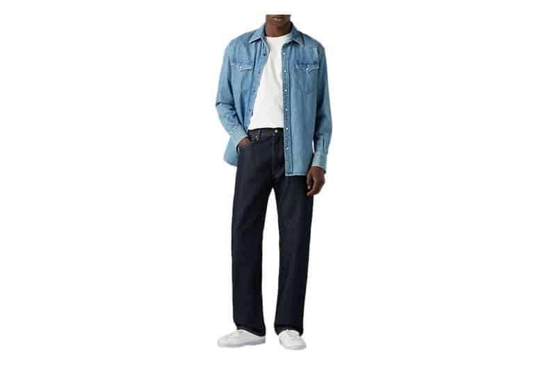 Vaqueros de hombre Levi's 555 Relaxed Straight azul oscuro de pierna recta y corte holgado