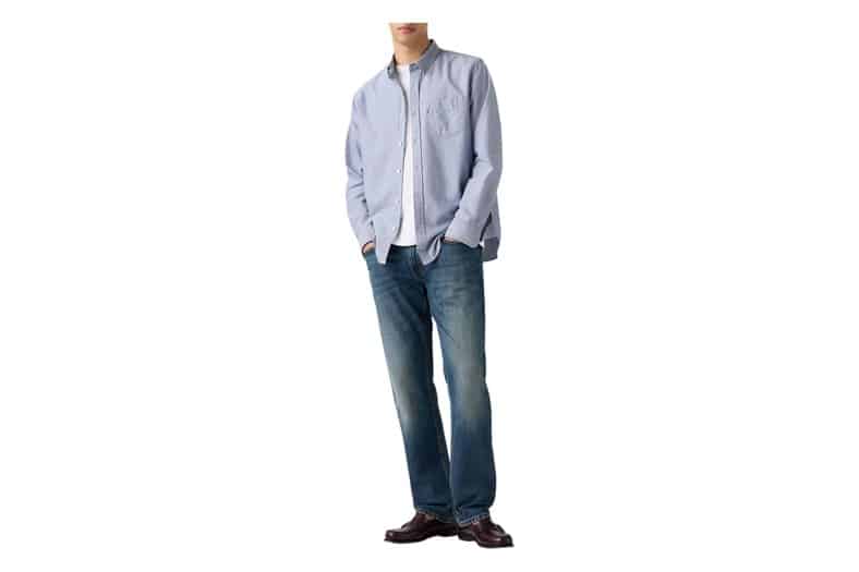 Vaqueros de hombre Levi's 559 Relaxed Straight azul medio desgastado de corte relajado con espacio extra en el muslo