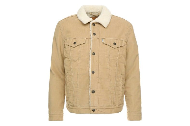 Chaqueta Levi's Sherpa Trucker Big & Tall con forro de borreguito, color beige, para hombre en tallas grandes