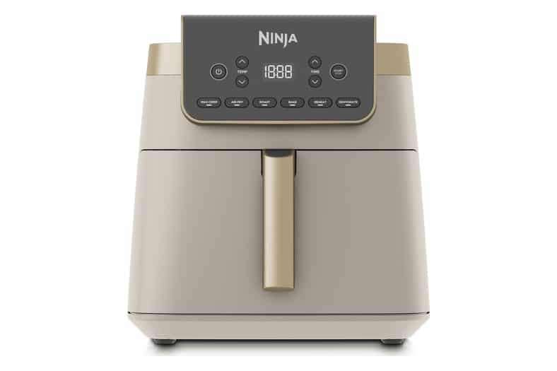 Freidora de aire Ninja MAX PRO AF180EUSD de 6,2 litros con cajón cuadrado, en color piedra con detalles dorados