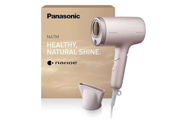 Secador de pelo plegable Panasonic EH-NA7M nanoe en color rosa con concentrador