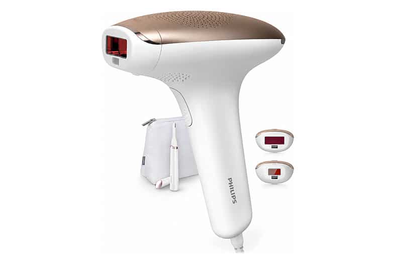 Depiladora de luz pulsada Philips Lumea serie 7000 con accesorios para cuerpo y cara y lápiz recortador
