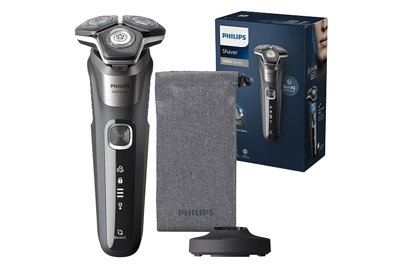 Afeitadora eléctrica Philips Serie 5000 de hombre en gris con base de carga