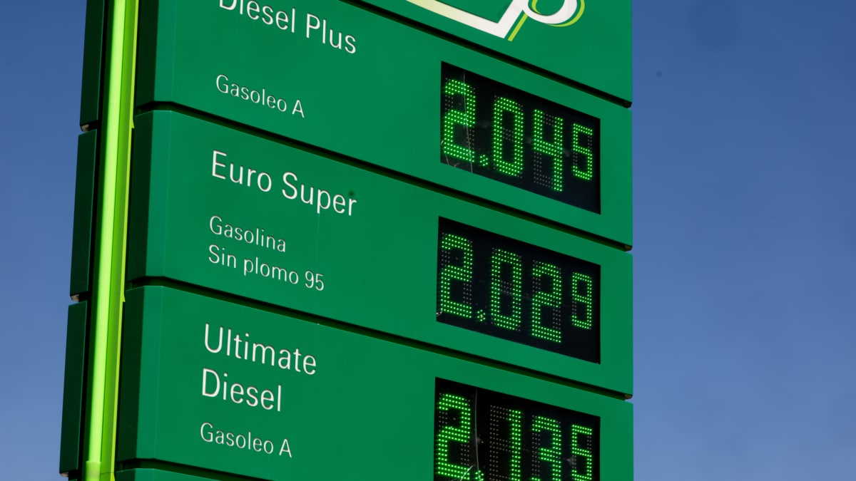 Cartel con los precios en una gasolinera, a 21 de septiembre de 2026