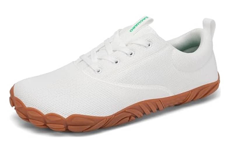 Zapatillas barefoot Saguaro unisex de trail running en blanco con puntera ancha