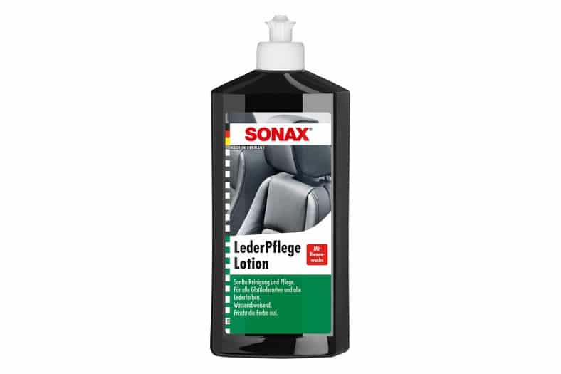Bote de loción SONAX para el cuidado del cuero de 500 ml con cera de abeja