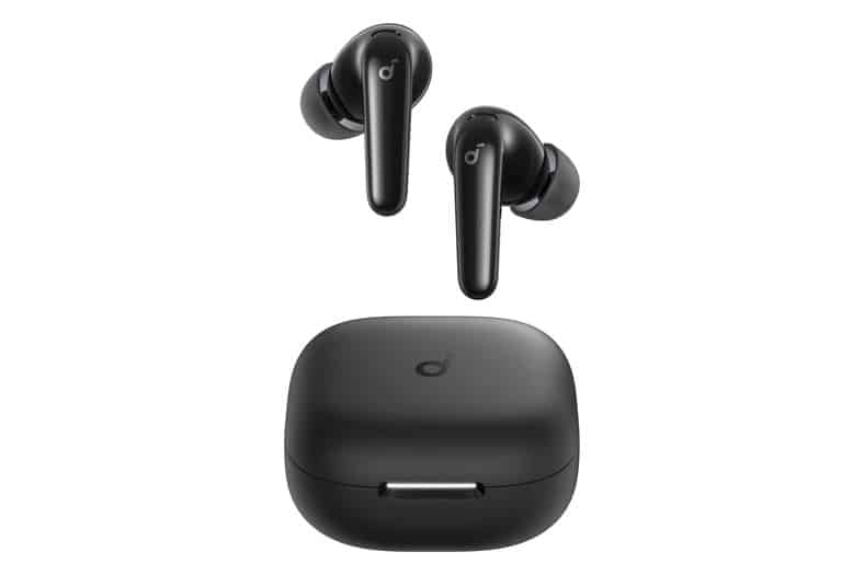 Auriculares inalámbricos Soundcore P31i de Anker con cancelación de ruido y su estuche de carga
