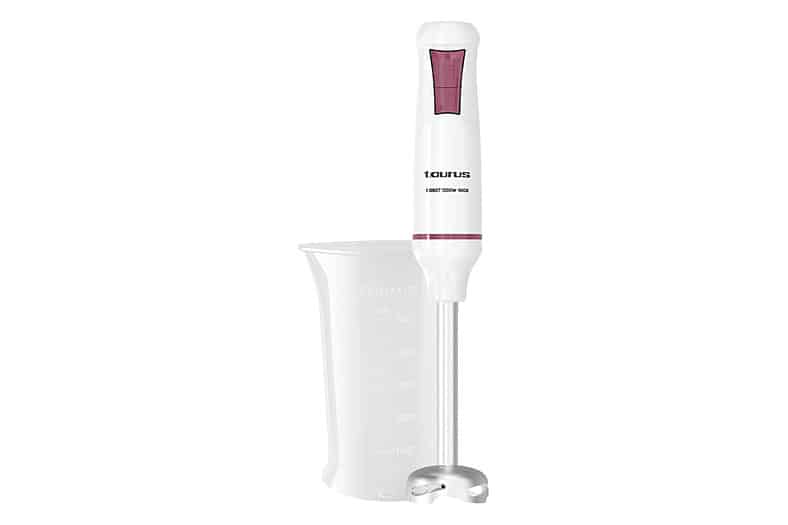Batidora de mano Taurus Robot 1000 Inox con pie de acero inoxidable y vaso