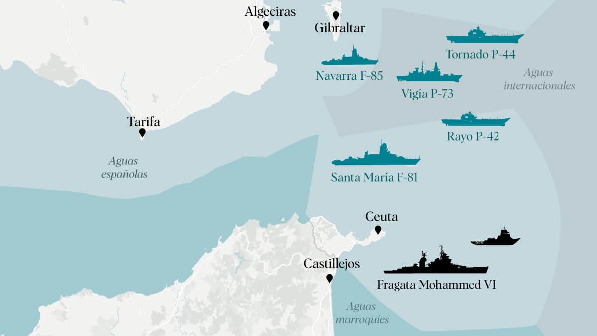 Imagen de las capacidades marítimas de España y Marruecos