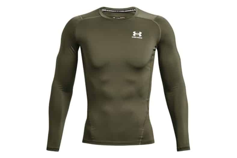 Camiseta de compresión de manga larga Under Armour HeatGear Armour de hombre con cuello redondo