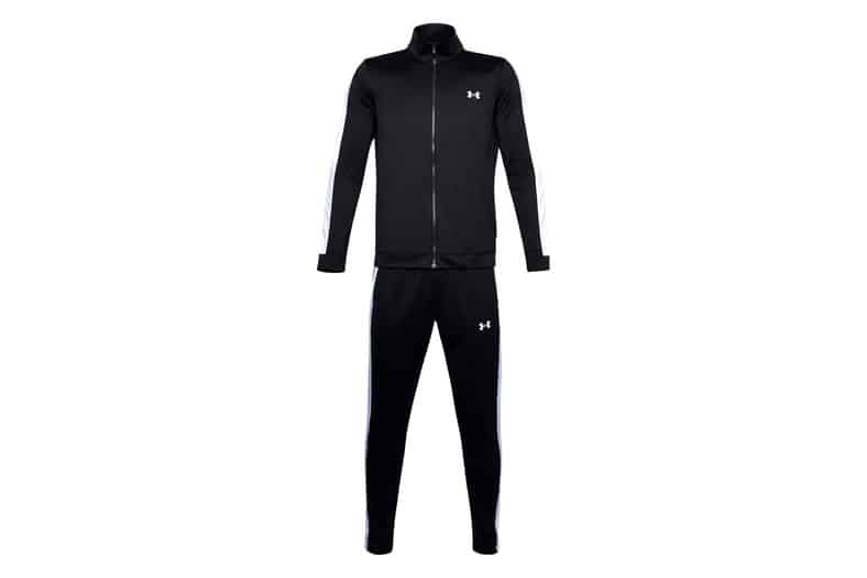 Chándal Under Armour Knit Track Suit negro de chaqueta y pantalón, para hombre