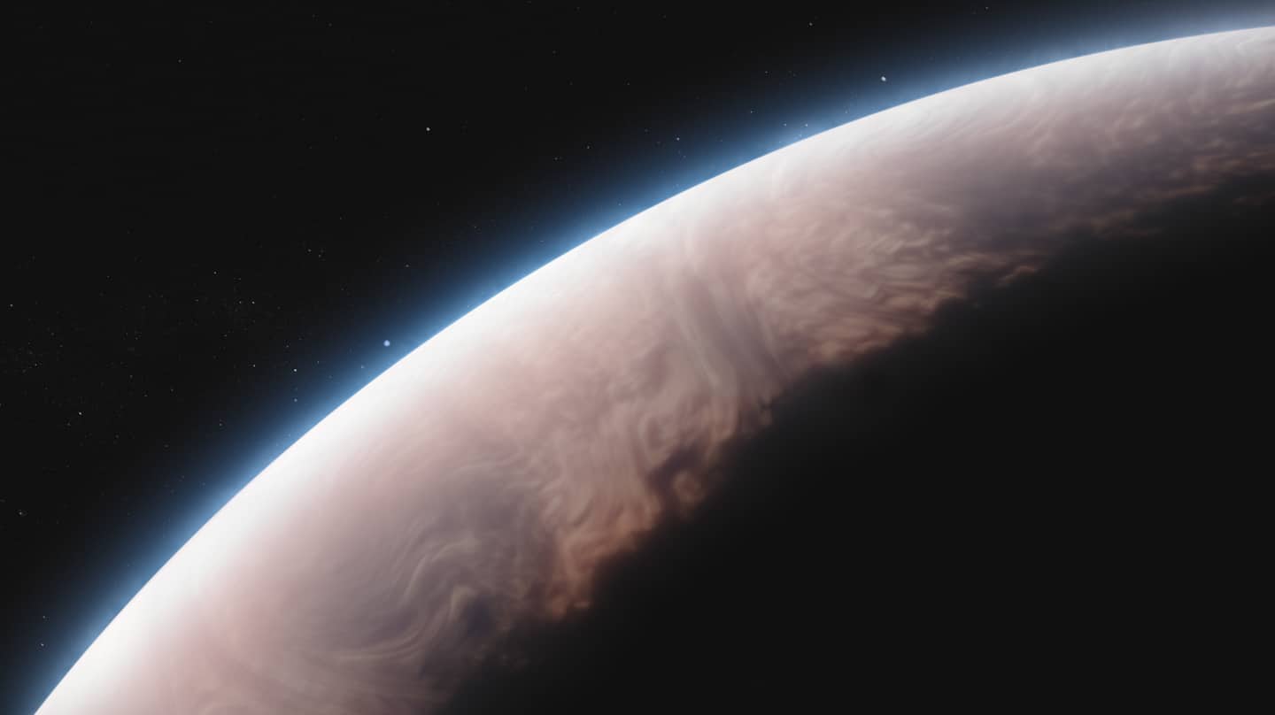 Imagen artística de la superficie del exoplaneta WASP-17b, el 'Jupiter caliente'.