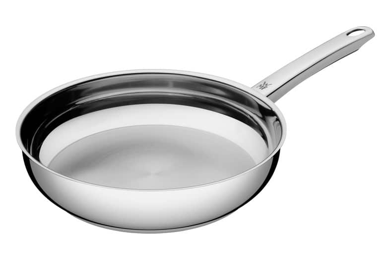 Sartén WMF Favorit de 20 cm de acero inoxidable pulido, sin revestimiento, con mango de acero