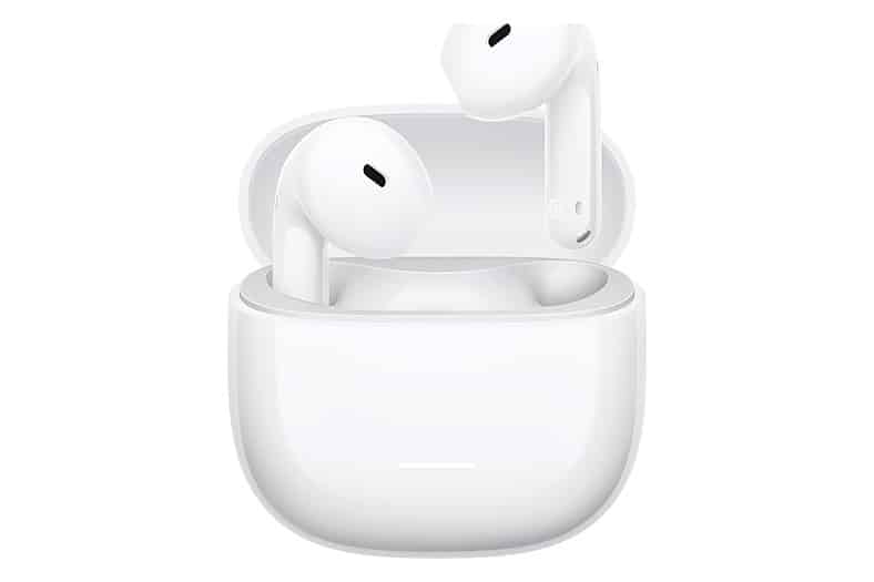 Auriculares inalámbricos semiintraurales Xiaomi REDMI Buds 8 Active en color blanco con su estuche de carga