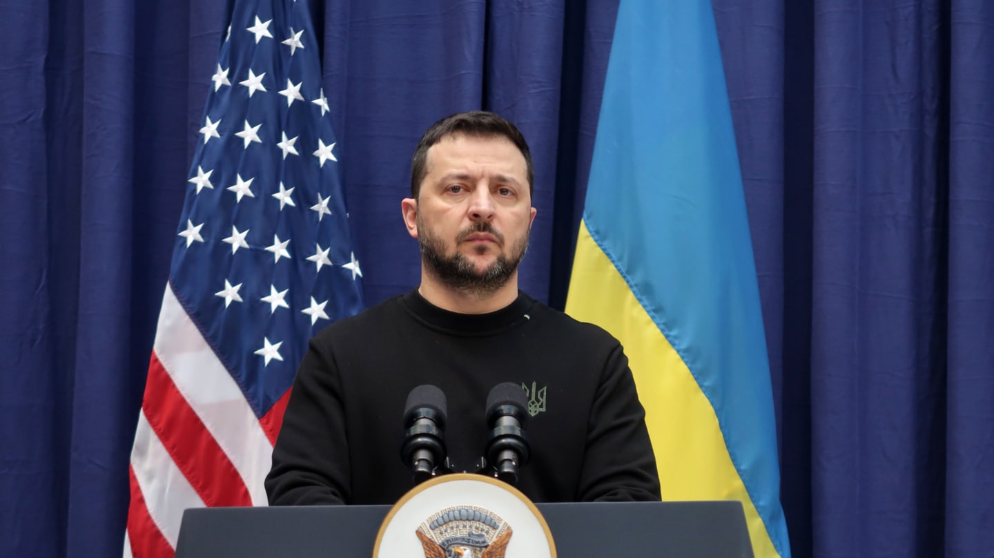 Volodimir Zelenski, presidente de Ucrania, en la Conferencia de Múnich.